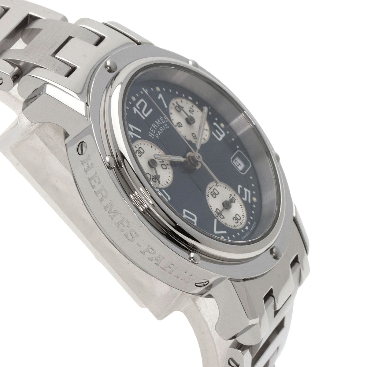 HERMES エルメス CL1.310 クリッパー クロノグラフ 腕時計 SS レディース 中古