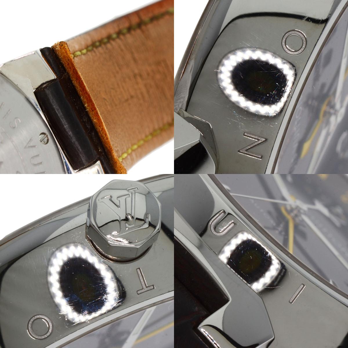 LOUIS VUITTON ルイヴィトン Q1131 タンブール GMT 腕時計 SS メンズ 中古