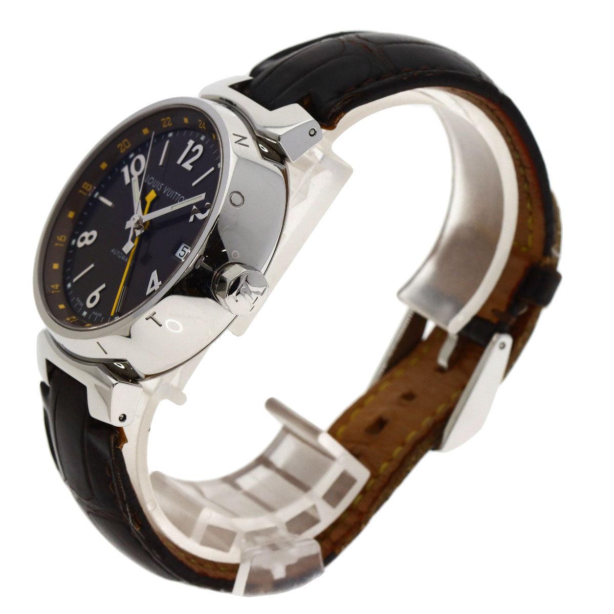 LOUIS VUITTON ルイヴィトン Q1131 タンブール GMT 腕時計 SS メンズ 中古