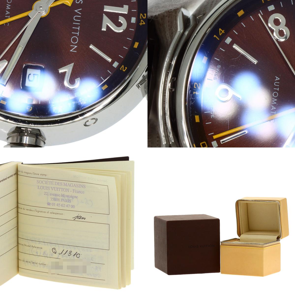 LOUIS VUITTON ルイヴィトン Q1131 タンブール GMT 腕時計 SS メンズ 中古