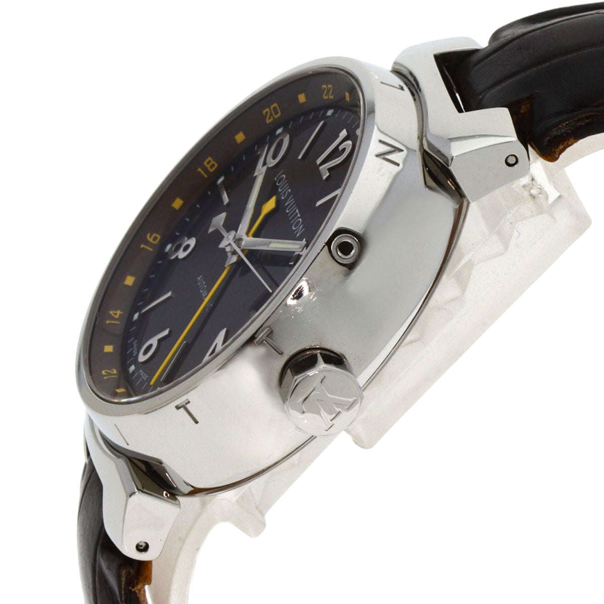 LOUIS VUITTON ルイヴィトン Q1131 タンブール GMT 腕時計 SS メンズ 中古