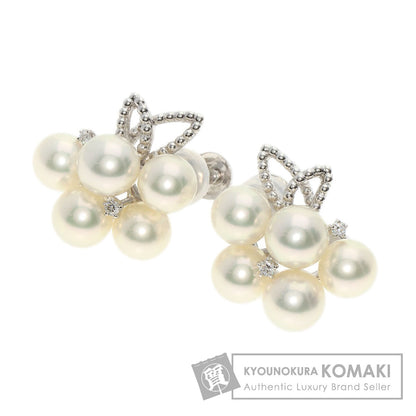 TASAKI タサキ アコヤパール 真珠 ダイヤモンド イヤリング K18WG レディース 中古