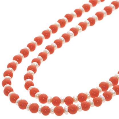 SELECT JEWELRY セレクトジュエリー ガラス パール 真珠 ネックレス SV レディース 中古