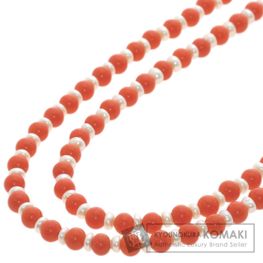 SELECT JEWELRY セレクトジュエリー ガラス パール 真珠 ネックレス SV レディース 中古