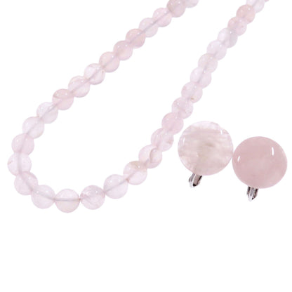 SELECT JEWELRY セレクトジュエリー 2点セット ローズクオーツ風 ネックレス SV レディース 中古