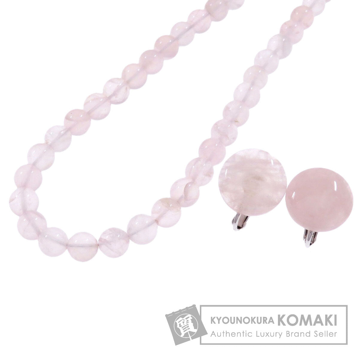 SELECT JEWELRY セレクトジュエリー 2点セット ローズクオーツ風 ネックレス SV レディース 中古