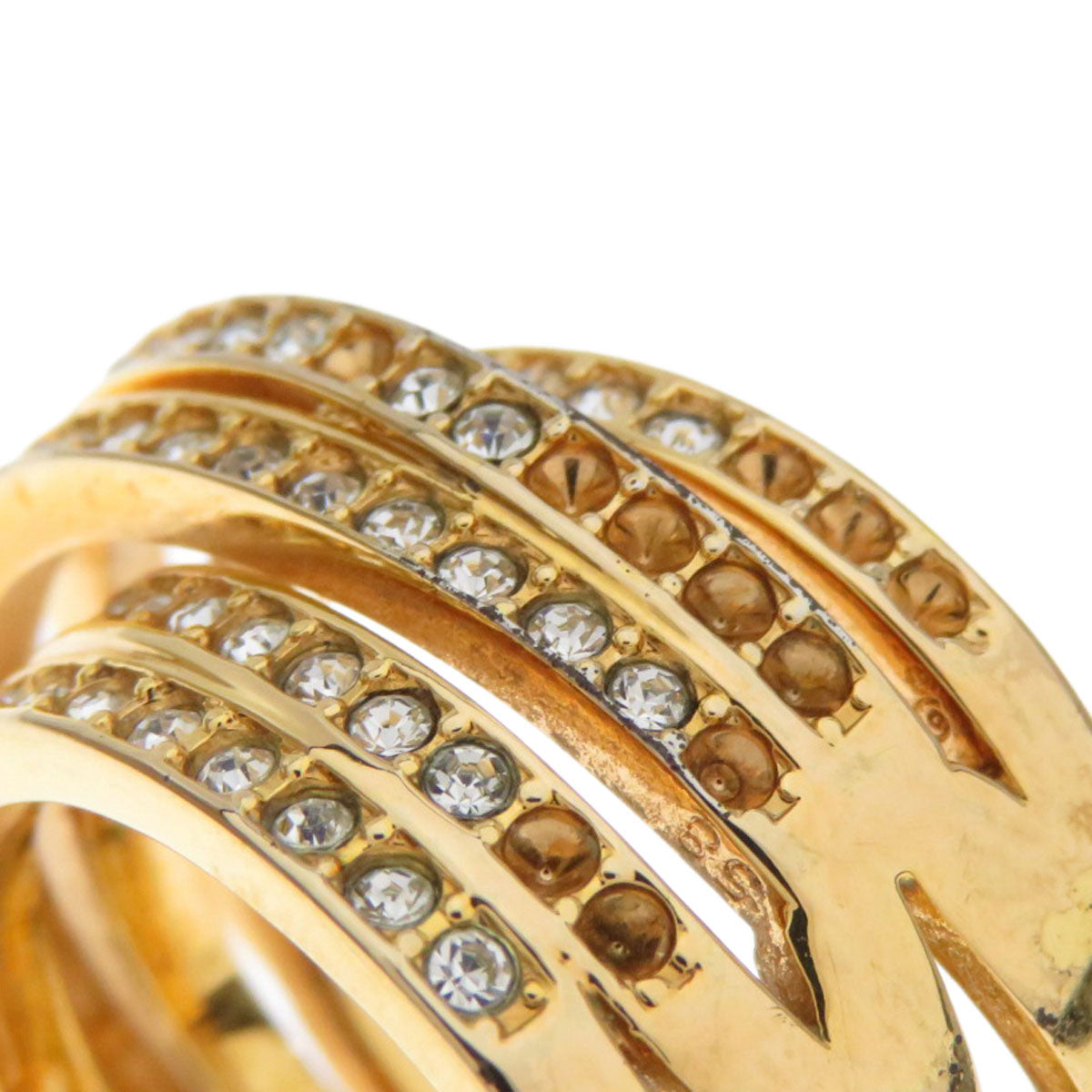 SELECT JEWELRY セレクトジュエリー 2点セット リング スワロフスキー ブローチ 珊瑚 レディース 中古