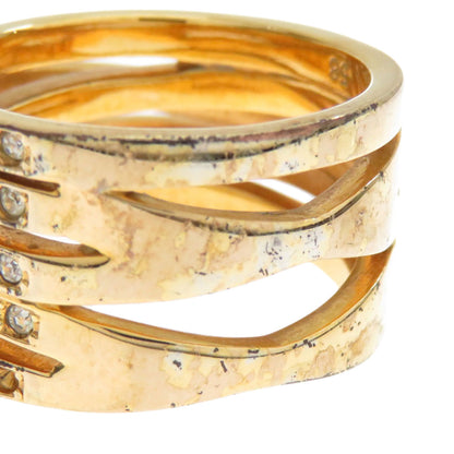 SELECT JEWELRY セレクトジュエリー 2点セット リング スワロフスキー ブローチ 珊瑚 レディース 中古