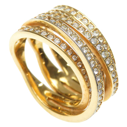 SELECT JEWELRY セレクトジュエリー 2点セット リング スワロフスキー ブローチ 珊瑚 レディース 中古