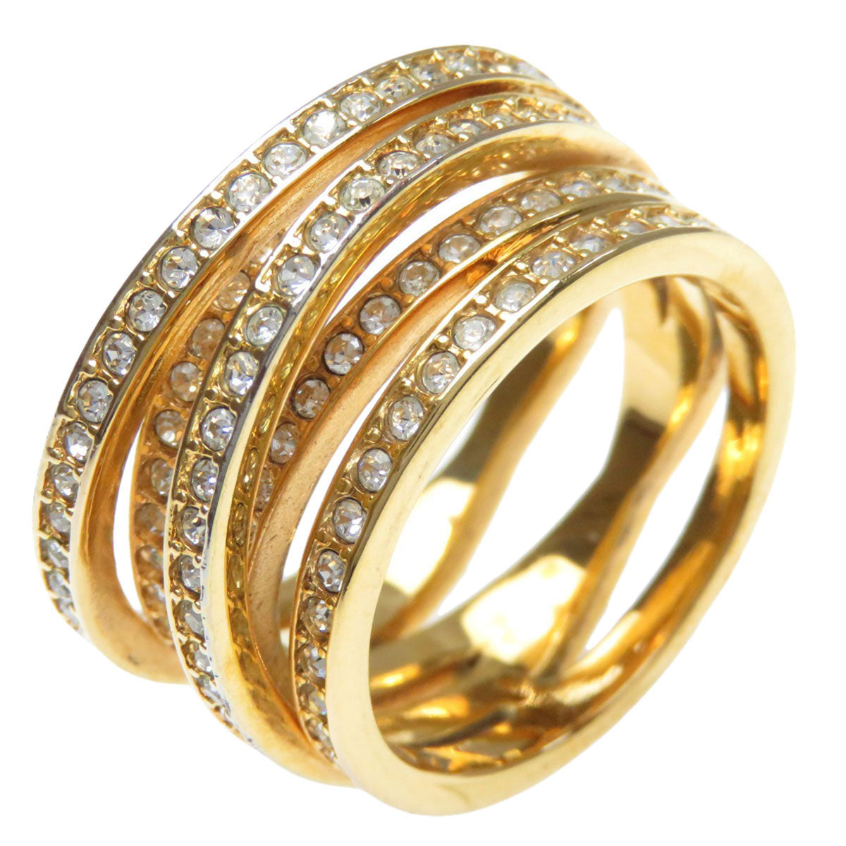 SELECT JEWELRY セレクトジュエリー 2点セット リング スワロフスキー ブローチ 珊瑚 レディース 中古