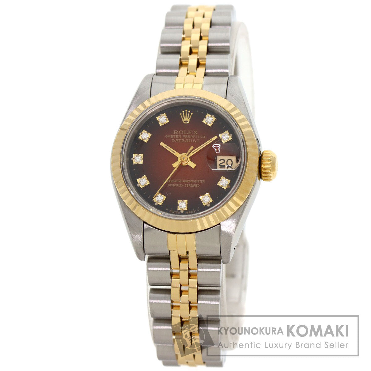 ROLEX ロレックス 69173G デイトジャスト 10P ダイヤモンド 腕時計 SS レディース 中古