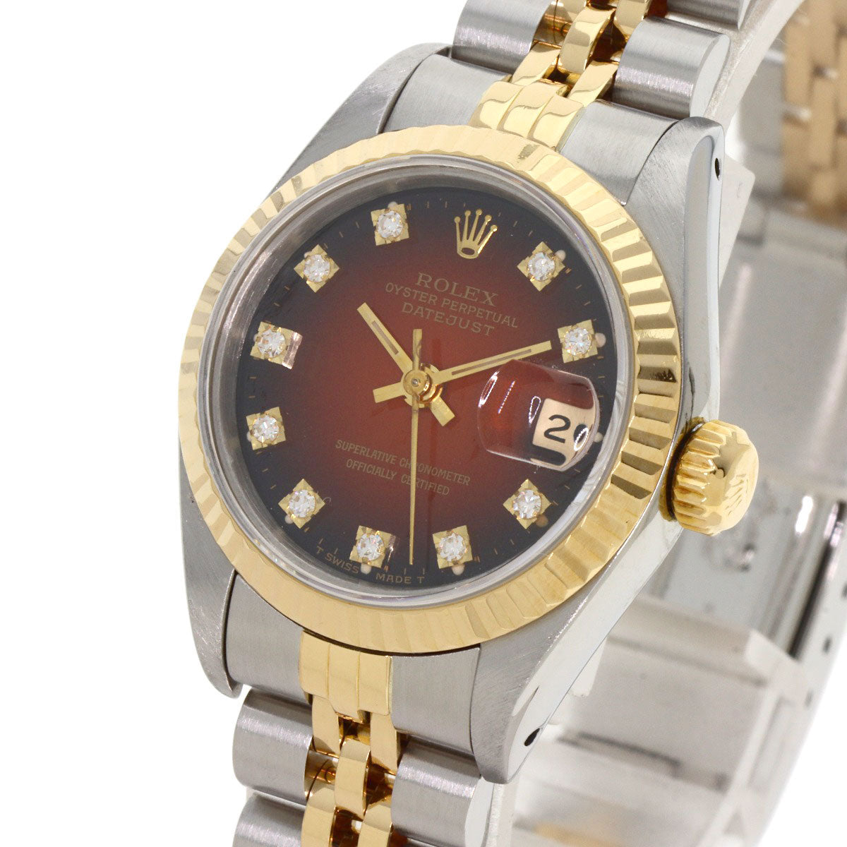 ROLEX ロレックス 69173G デイトジャスト 10P ダイヤモンド 腕時計 SS レディース 中古