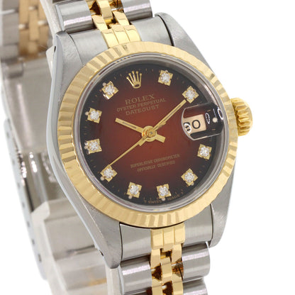 ROLEX ロレックス 69173G デイトジャスト 10P ダイヤモンド 腕時計 SS レディース 中古