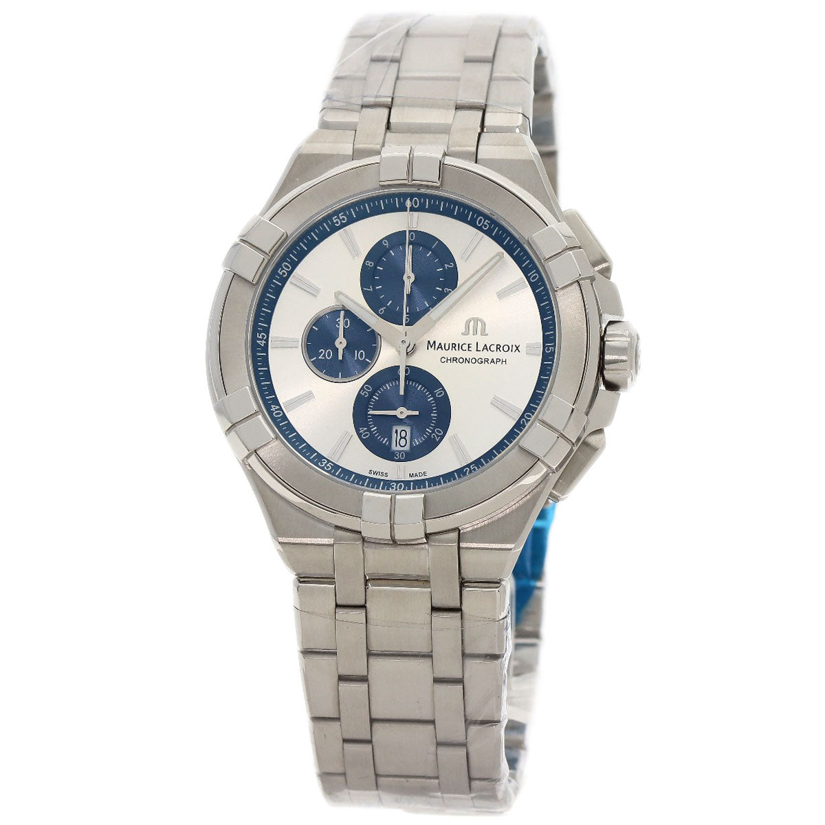 MAURICE LACROIX モーリスラクロア AI1018 アイコン クロノ グラフ 腕時計 SS メンズ 中古