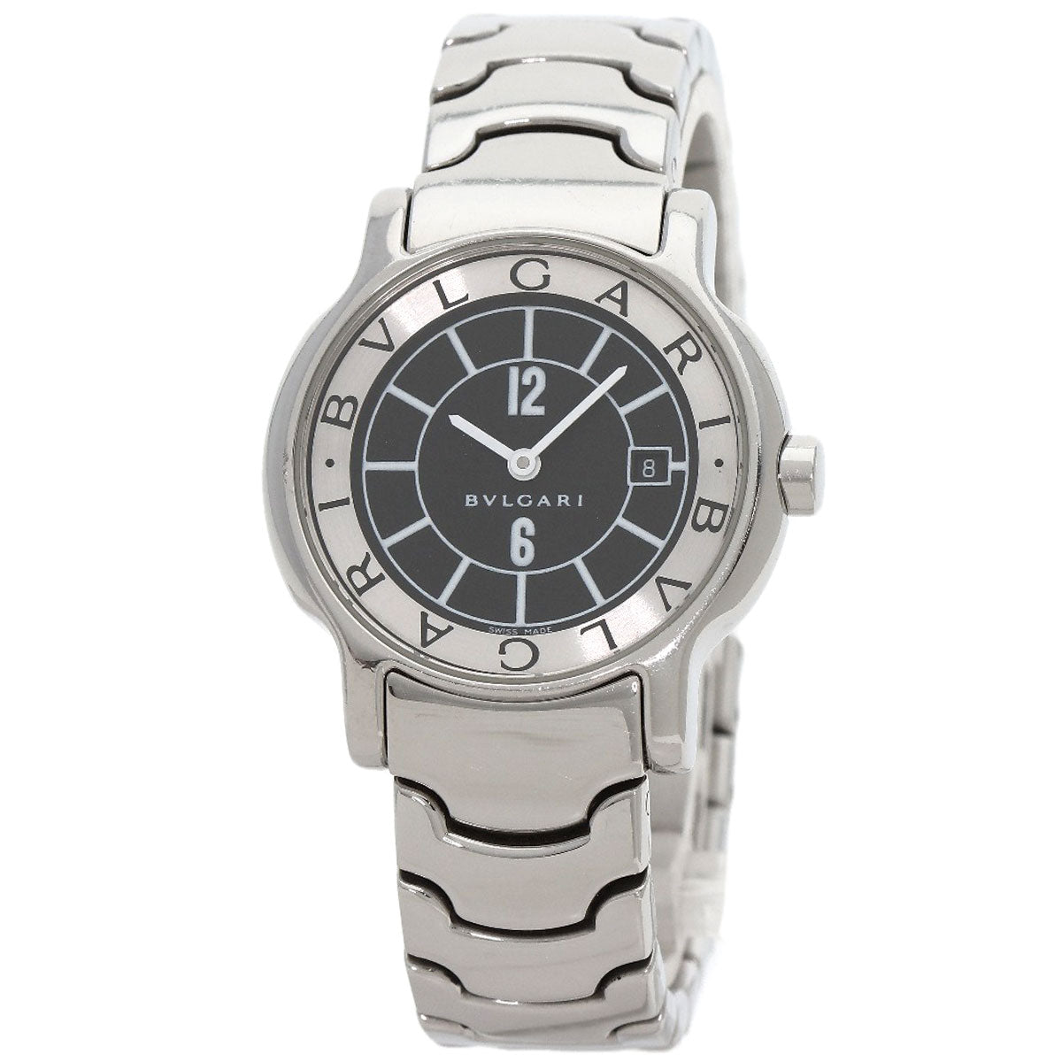 BVLGARI ブルガリ ST29S ソロテンポ ブラック 腕時計 SS レディース 中古
