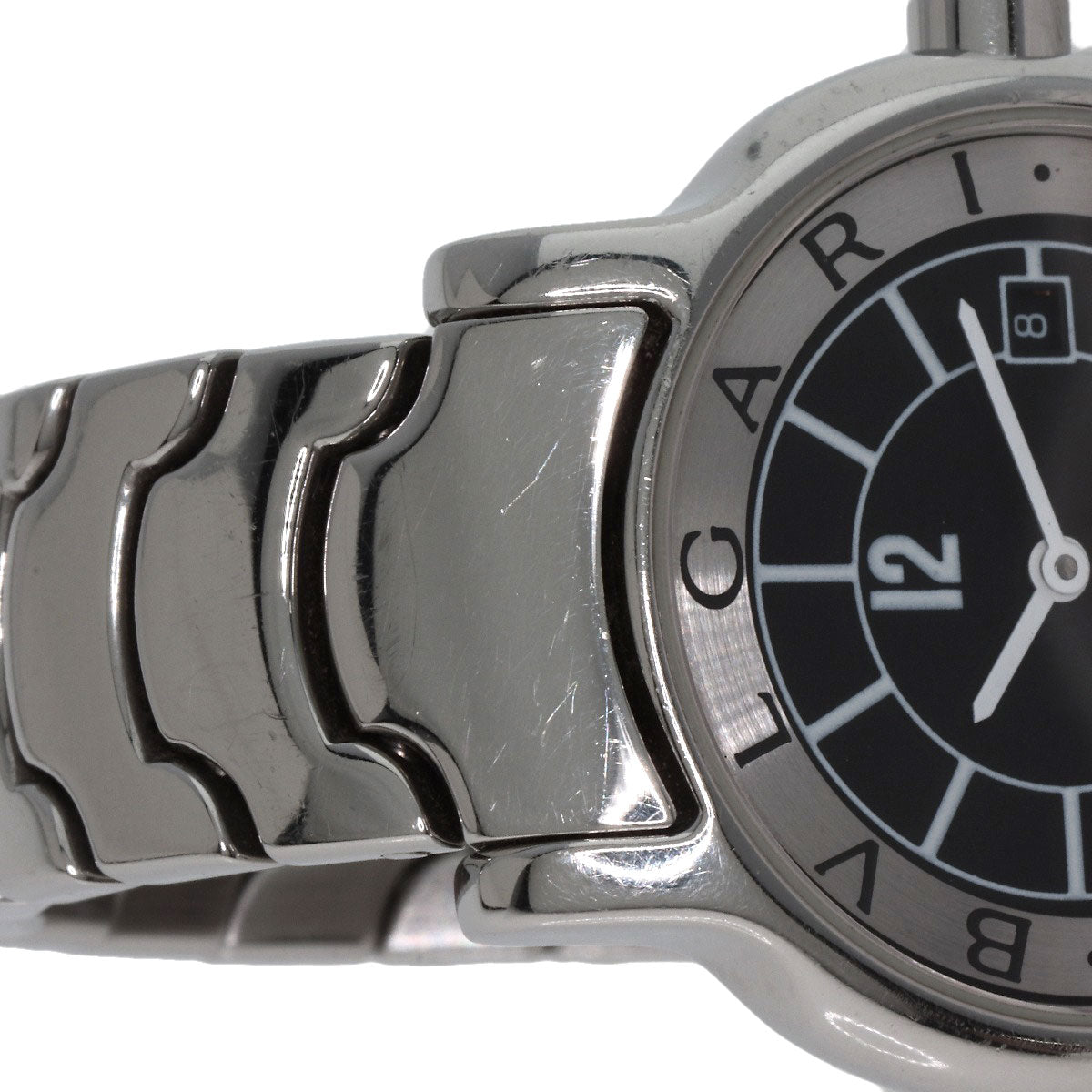 BVLGARI ブルガリ ST29S ソロテンポ ブラック 腕時計 SS レディース 中古