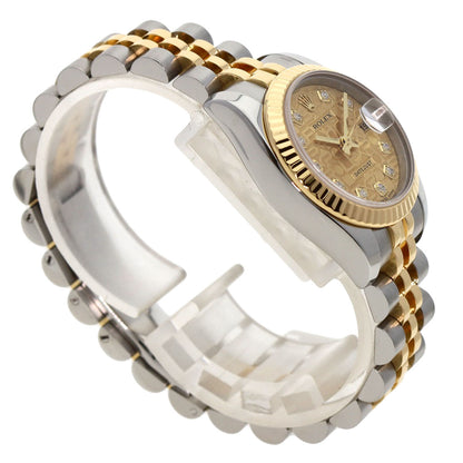 ROLEX ロレックス 179173G デイトジャスト 10P ダイヤモンド 腕時計 SS レディース 中古