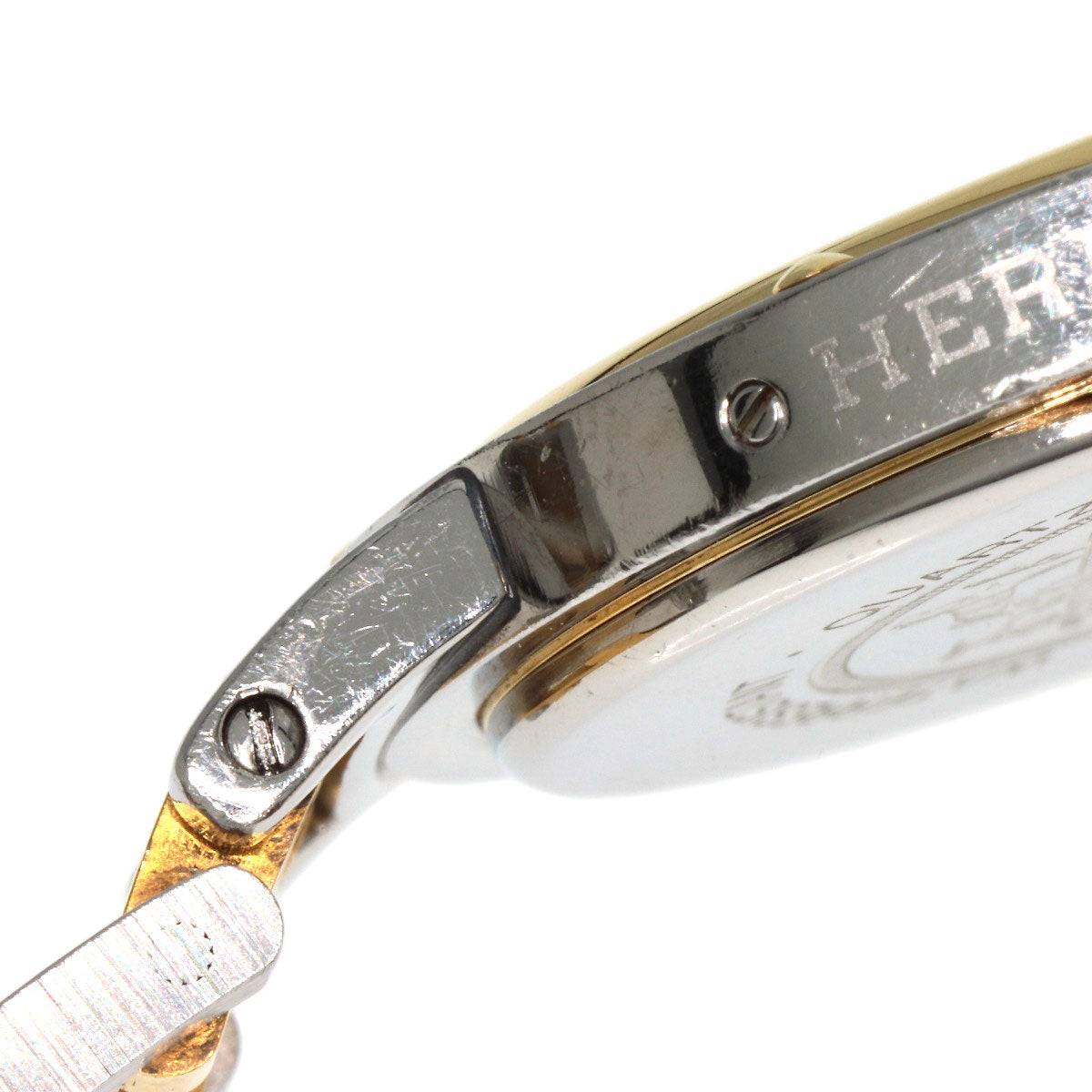 HERMES エルメス クリッパー 旧ベルト 腕時計 SS メンズ 中古
