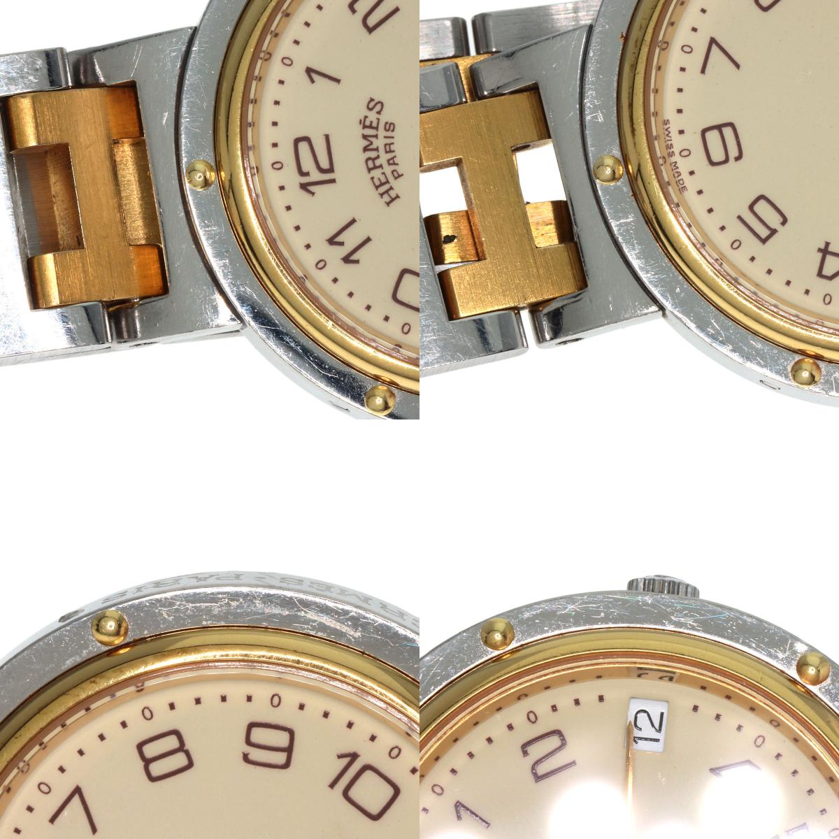 HERMES エルメス クリッパー 旧ベルト 腕時計 SS メンズ 中古