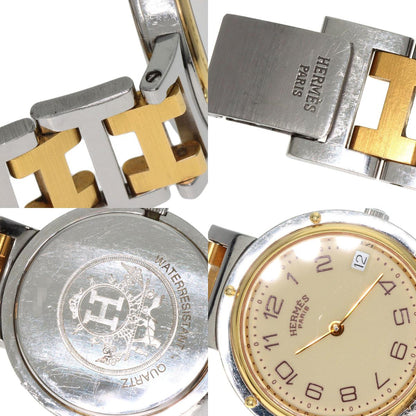 HERMES エルメス クリッパー 旧ベルト 腕時計 SS メンズ 中古