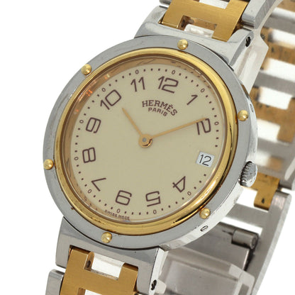 HERMES エルメス クリッパー 旧ベルト 腕時計 SS メンズ 中古