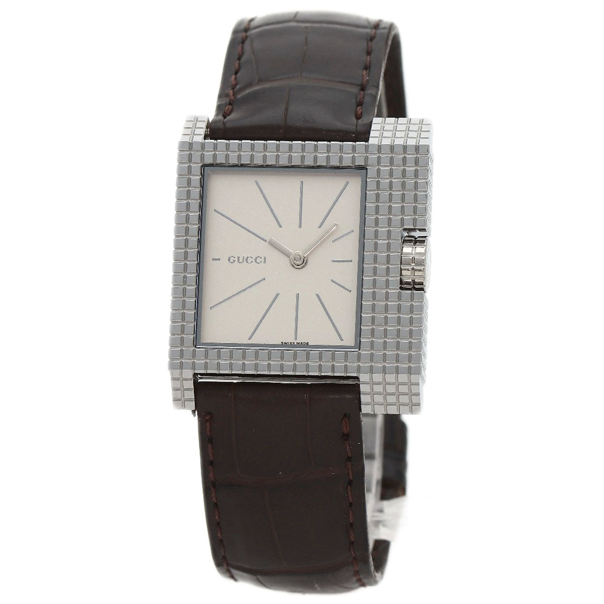 GUCCI グッチ 7100M スクエアフェイス 腕時計 SS メンズ 中古
