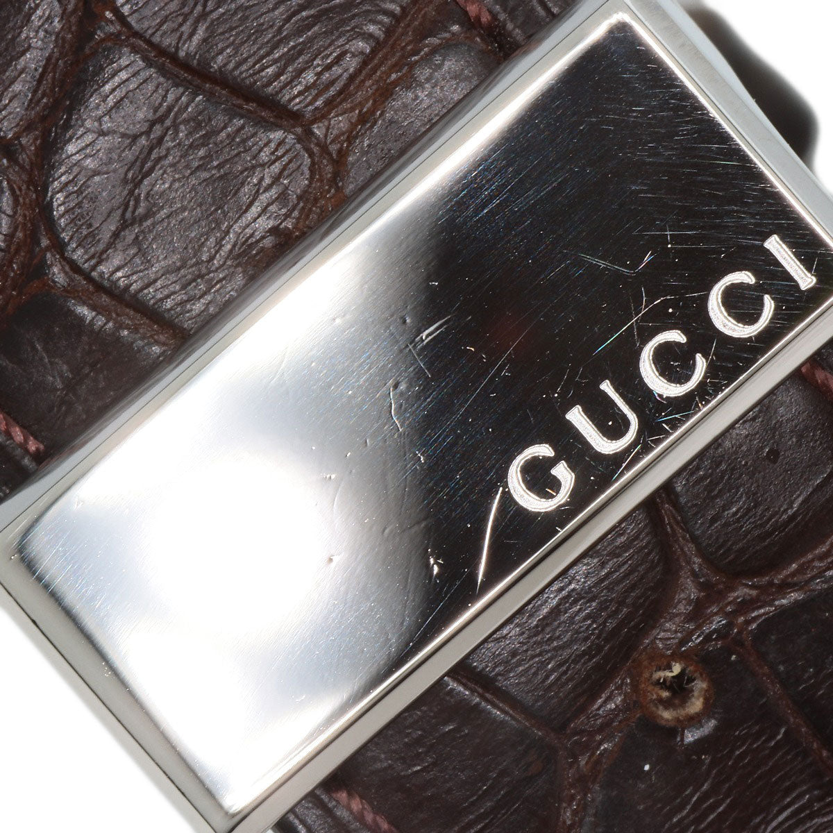 GUCCI グッチ 7100M スクエアフェイス 腕時計 SS メンズ 中古