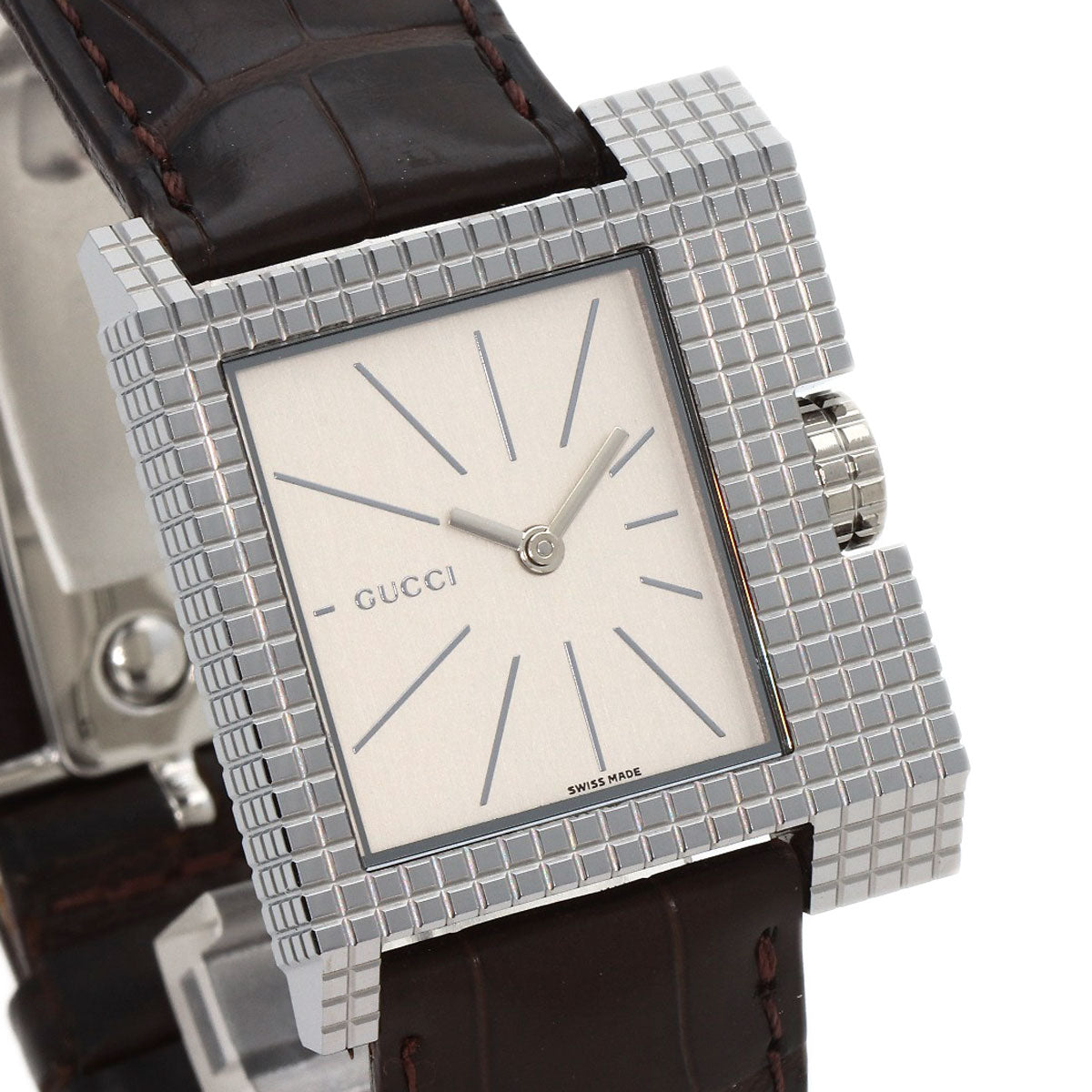 GUCCI グッチ 7100M スクエアフェイス 腕時計 SS メンズ 中古