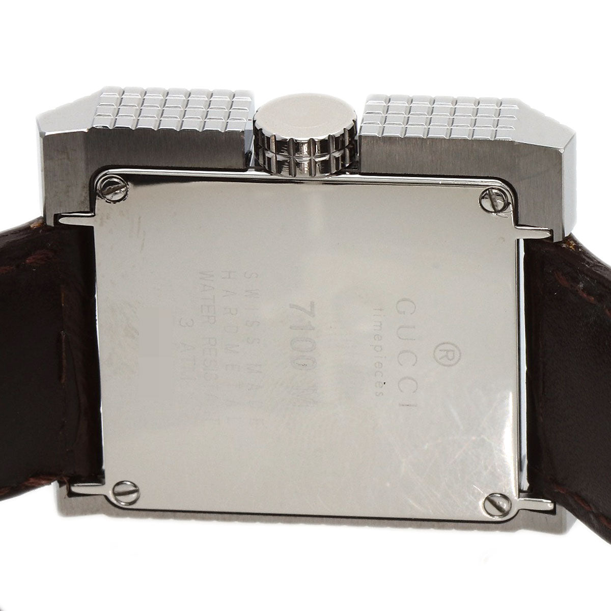 GUCCI グッチ 7100M スクエアフェイス 腕時計 SS メンズ 中古
