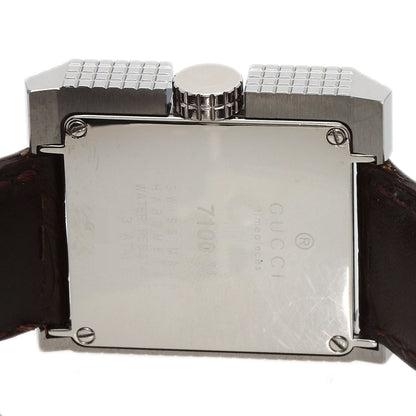 GUCCI グッチ 7100M スクエアフェイス 腕時計 SS メンズ 中古