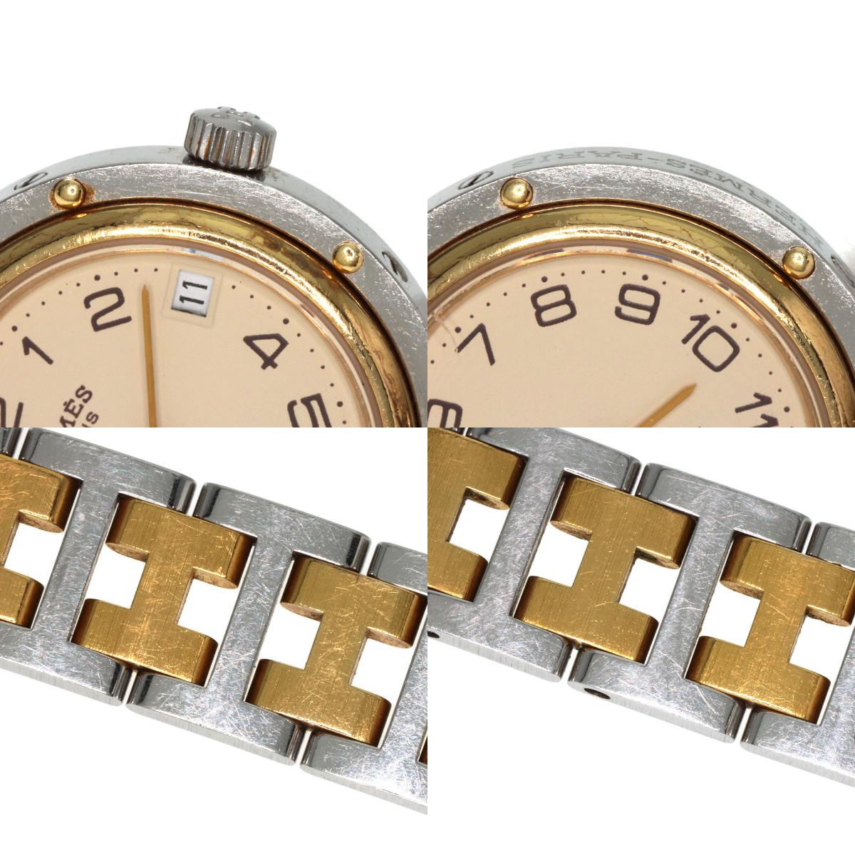 HERMES エルメス クリッパー 旧ベルト 腕時計 SS レディース 中古