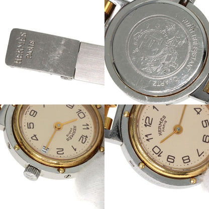 HERMES エルメス クリッパー 旧ベルト 腕時計 SS レディース 中古