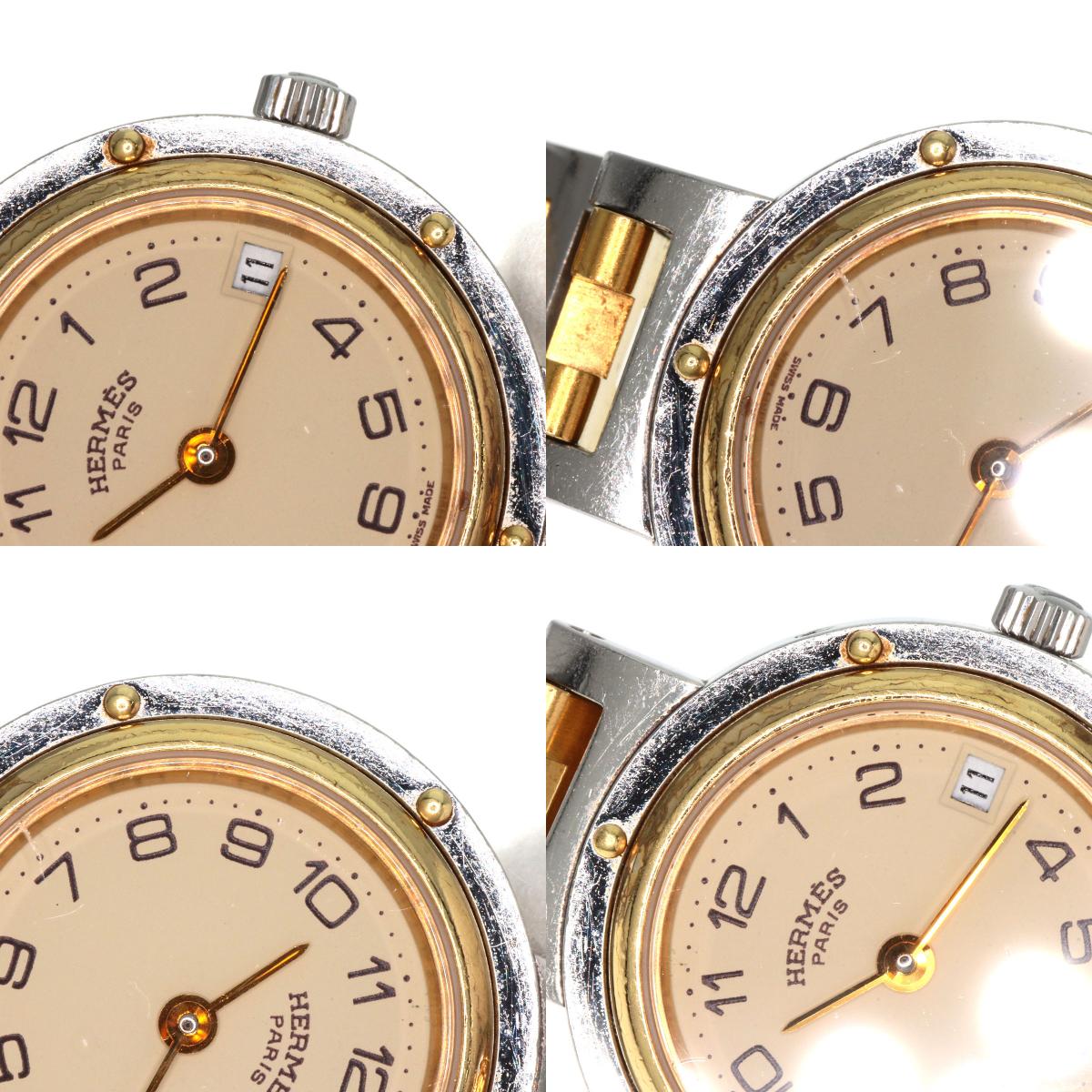 HERMES エルメス クリッパー 旧ベルト 腕時計 SS レディース 中古