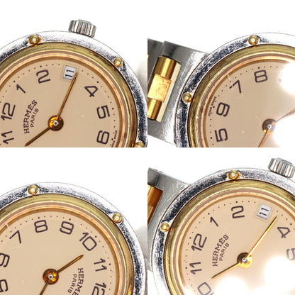 HERMES エルメス クリッパー 旧ベルト 腕時計 SS レディース 中古
