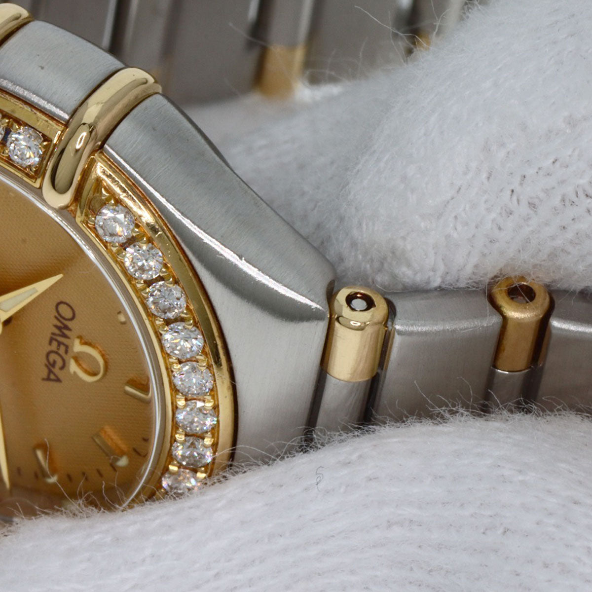 OMEGA オメガ 1367.10 コンステレーション ミニ ベゼル ダイヤモンド 腕時計 SS レディース 中古