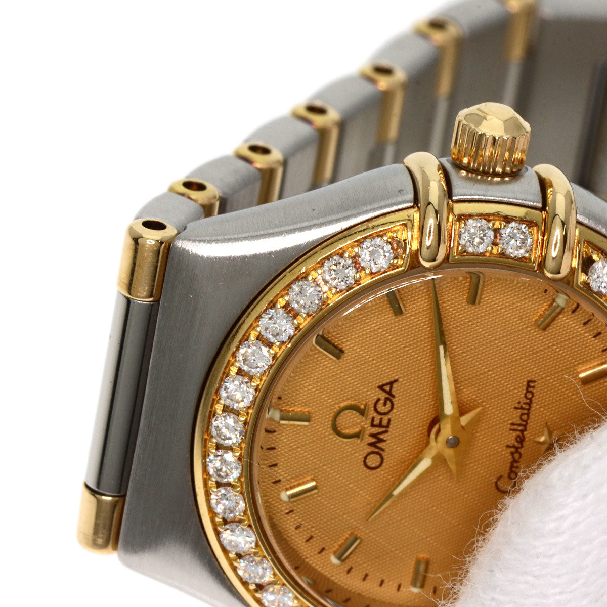 OMEGA オメガ 1367.10 コンステレーション ミニ ベゼル ダイヤモンド 腕時計 SS レディース 中古