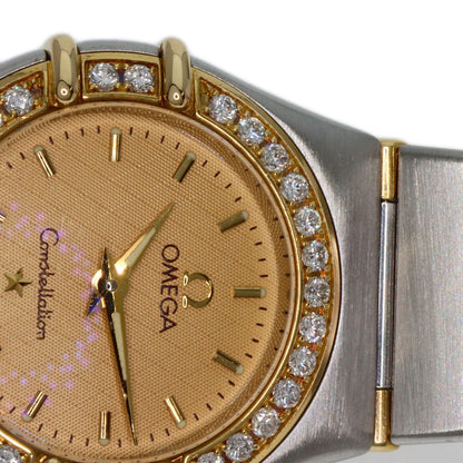 OMEGA オメガ 1367.10 コンステレーション ミニ ベゼル ダイヤモンド 腕時計 SS レディース 中古