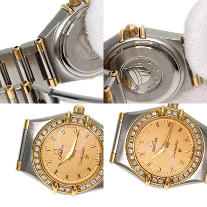 OMEGA オメガ 1367.10 コンステレーション ミニ ベゼル ダイヤモンド 腕時計 SS レディース 中古