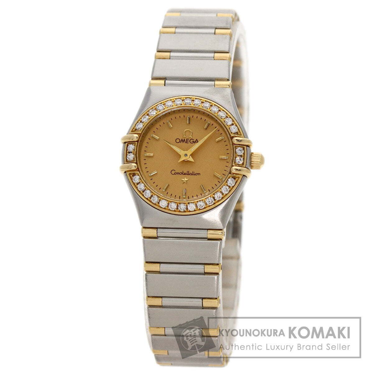 OMEGA オメガ 1367.10 コンステレーション ミニ ベゼル ダイヤモンド 腕時計 SS レディース 中古