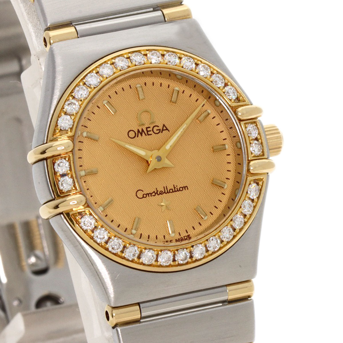 OMEGA オメガ 1367.10 コンステレーション ミニ ベゼル ダイヤモンド 腕時計 SS レディース 中古