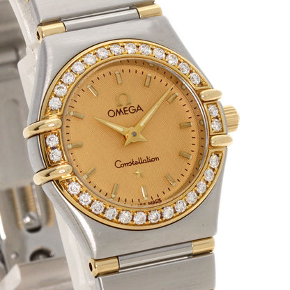 OMEGA オメガ 1367.10 コンステレーション ミニ ベゼル ダイヤモンド 腕時計 SS レディース 中古