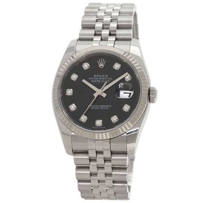 ROLEX ロレックス 116234G デイトジャスト 10P ダイヤモンド 腕時計 SS メンズ 中古