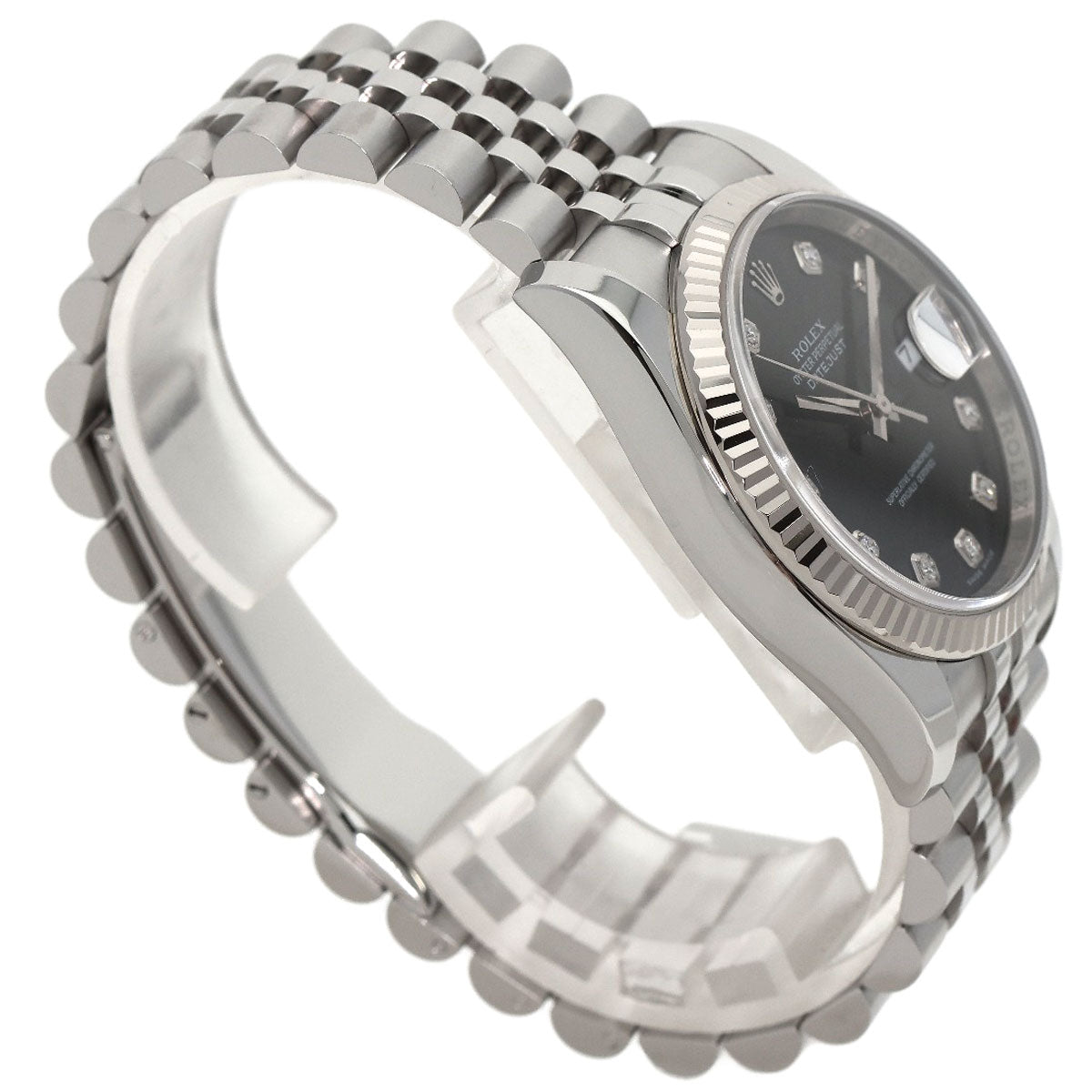 ROLEX ロレックス 116234G デイトジャスト 10P ダイヤモンド 腕時計 SS メンズ 中古