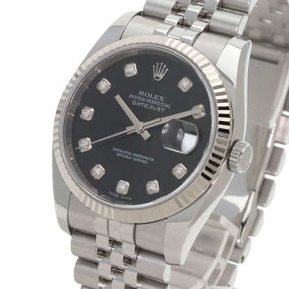 ROLEX ロレックス 116234G デイトジャスト 10P ダイヤモンド 腕時計 SS メンズ 中古