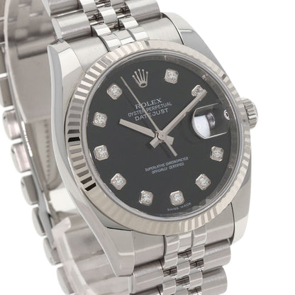 ROLEX ロレックス 116234G デイトジャスト 10P ダイヤモンド 腕時計 SS メンズ 中古