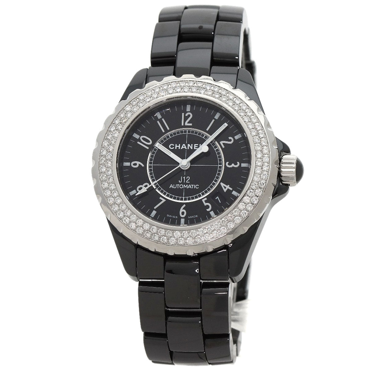 CHANEL シャネル H0950 J12 38mm 2重ダイヤモンドベゼル 腕時計 セラミック メンズ 中古