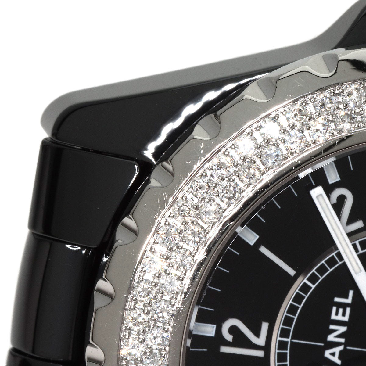CHANEL シャネル H0950 J12 38mm 2重ダイヤモンドベゼル 腕時計 セラミック メンズ 中古