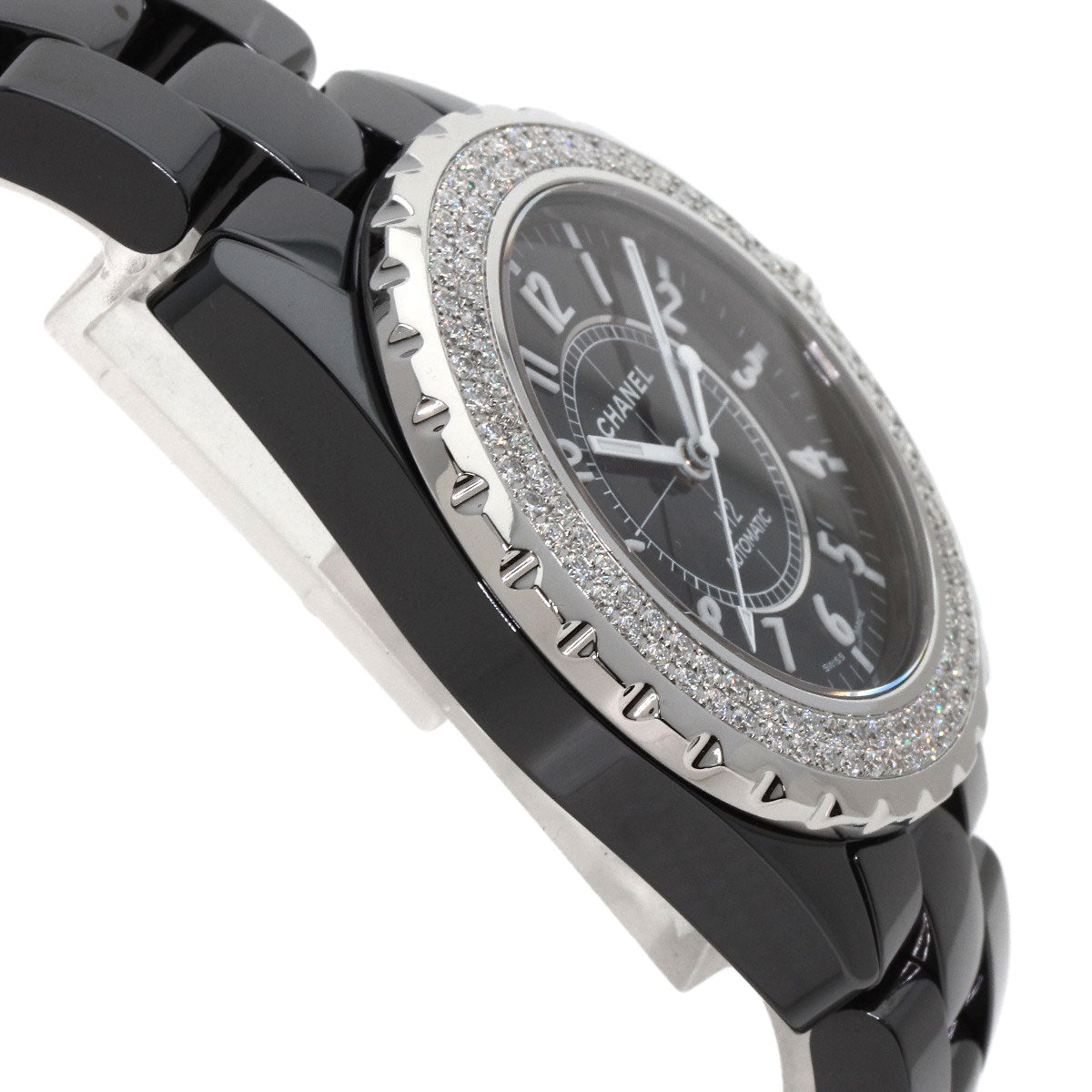 CHANEL シャネル H0950 J12 38mm 2重ダイヤモンドベゼル 腕時計 セラミック メンズ 中古