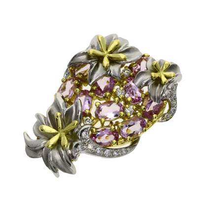 SELECT JEWELRY セレクトジュエリー 山崎裕見子 ダイヤモンド カラーストーン ブローチ PT900 レディース 中古
