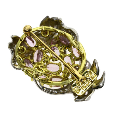 SELECT JEWELRY セレクトジュエリー 山崎裕見子 ダイヤモンド カラーストーン ブローチ PT900 レディース 中古